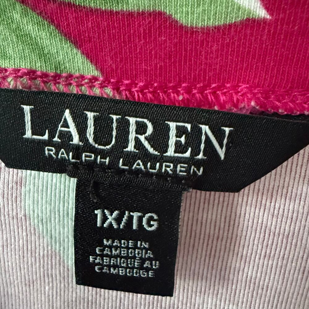 Lauren Ralph Lauren size 1X Fuscia Floral T-Shirt - Picture 3 of 10
